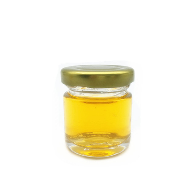 Mini glass jar 25ml 35ml round clear honey jam glass jar with metal lid wholesale