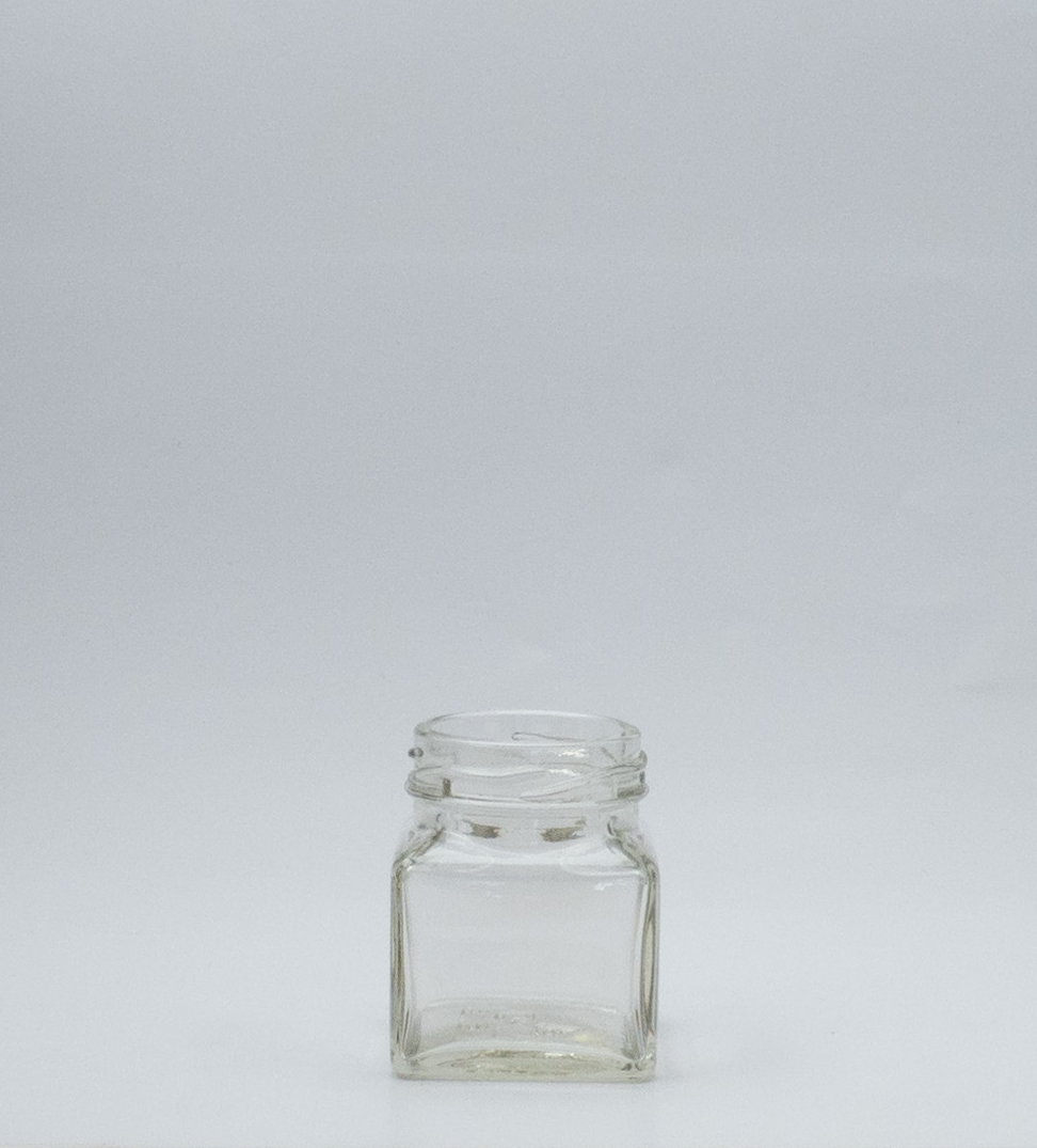 Mini glass jar screw top honey jar glass square glass jar 50ml