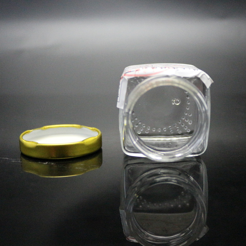 Mini glass jar screw top honey jar glass square glass jar 50ml