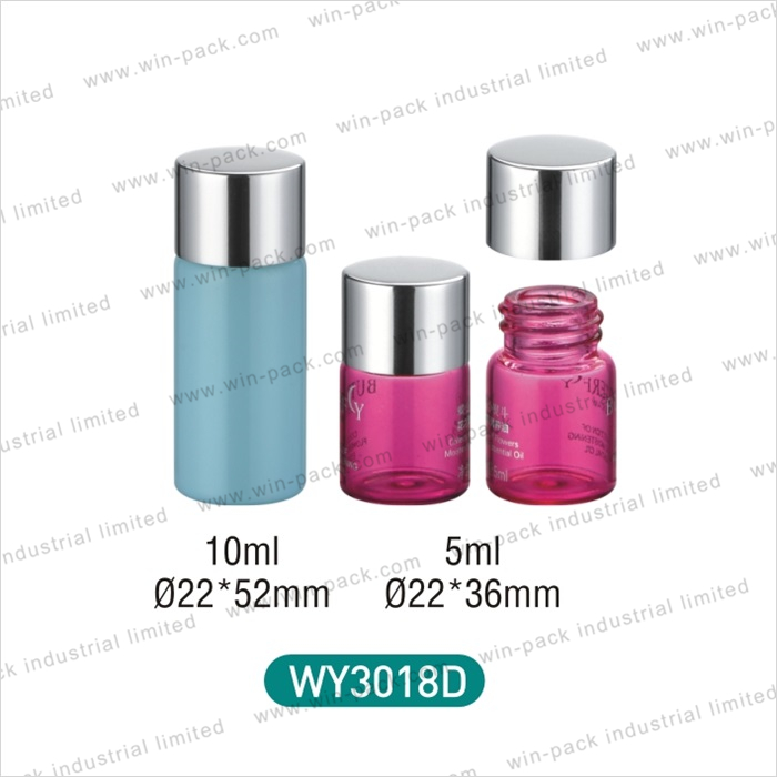 Mini glass test cosmetic tube container 10ml clear glass bottles for essential oils