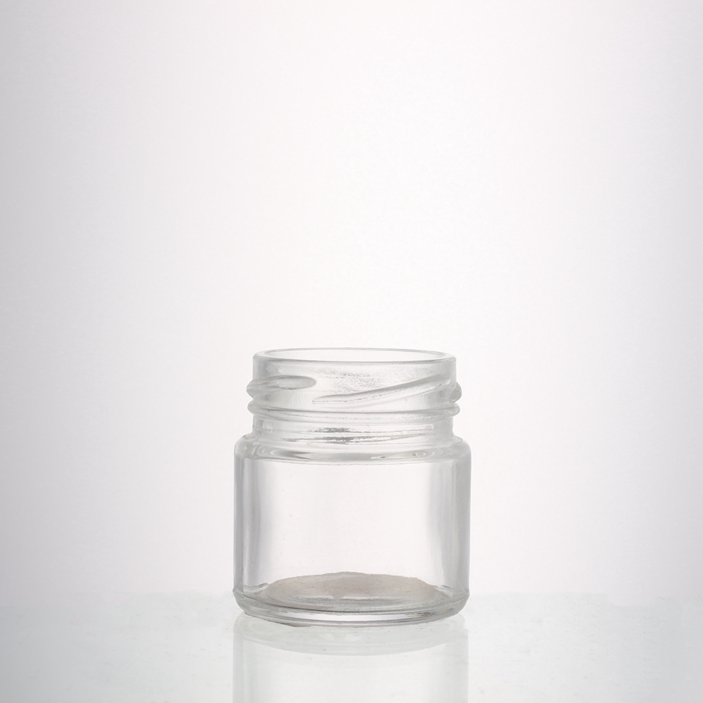 Mini honey jar 30ml glass bottle for honey with metal Lid clear glass jam jar