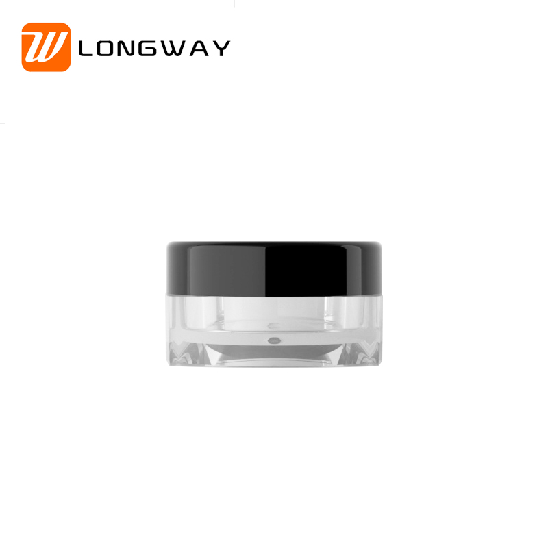 Mini luxury small colorful 3g 5g cosmetic empty plastic square pigment balm cream jar with lid for nail powder container 5ml