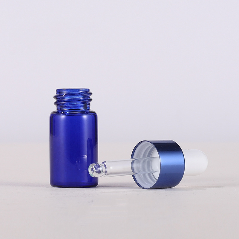 Mini oil bottle 1ML2ML3ml blue green purple red color dropper bottle Rose gold ring dropper bottle
