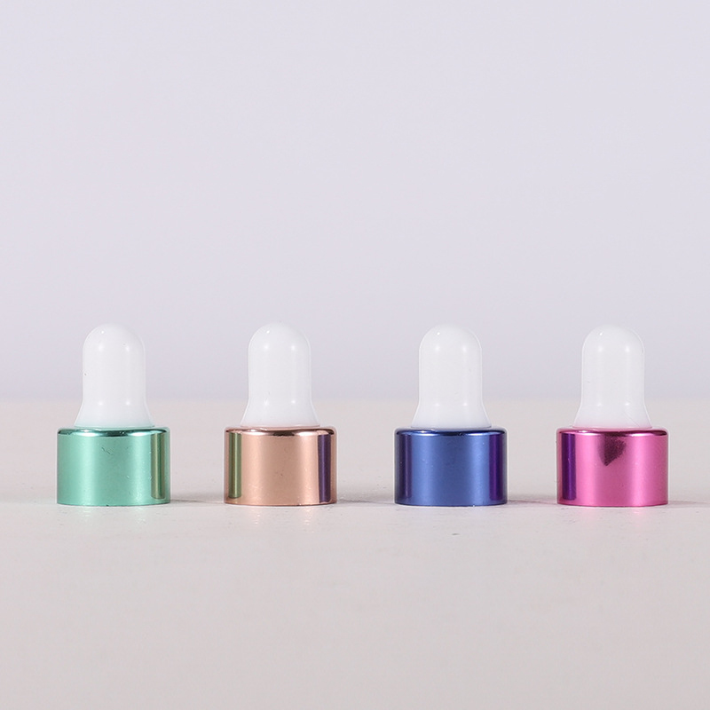 Mini oil bottle 1ML2ML3ml blue green purple red color dropper bottle Rose gold ring dropper bottle