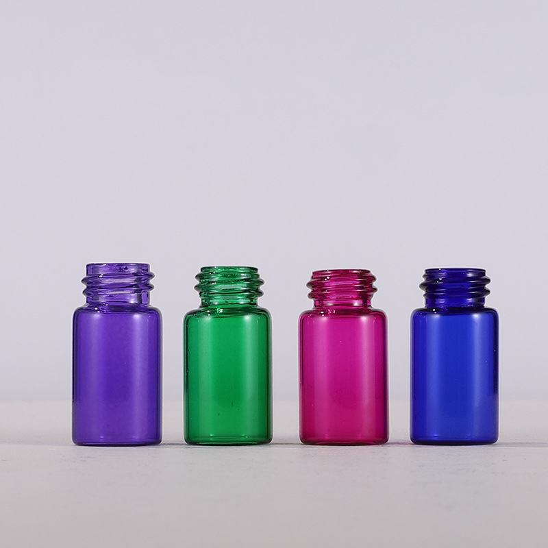 Mini oil bottle 1ML2ML3ml blue green purple red color dropper bottle Rose gold ring dropper bottle