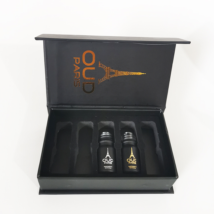 Mini perfume oils bottle 10ml luxury perfume glass bottle 10ml custom printing black roller bottles