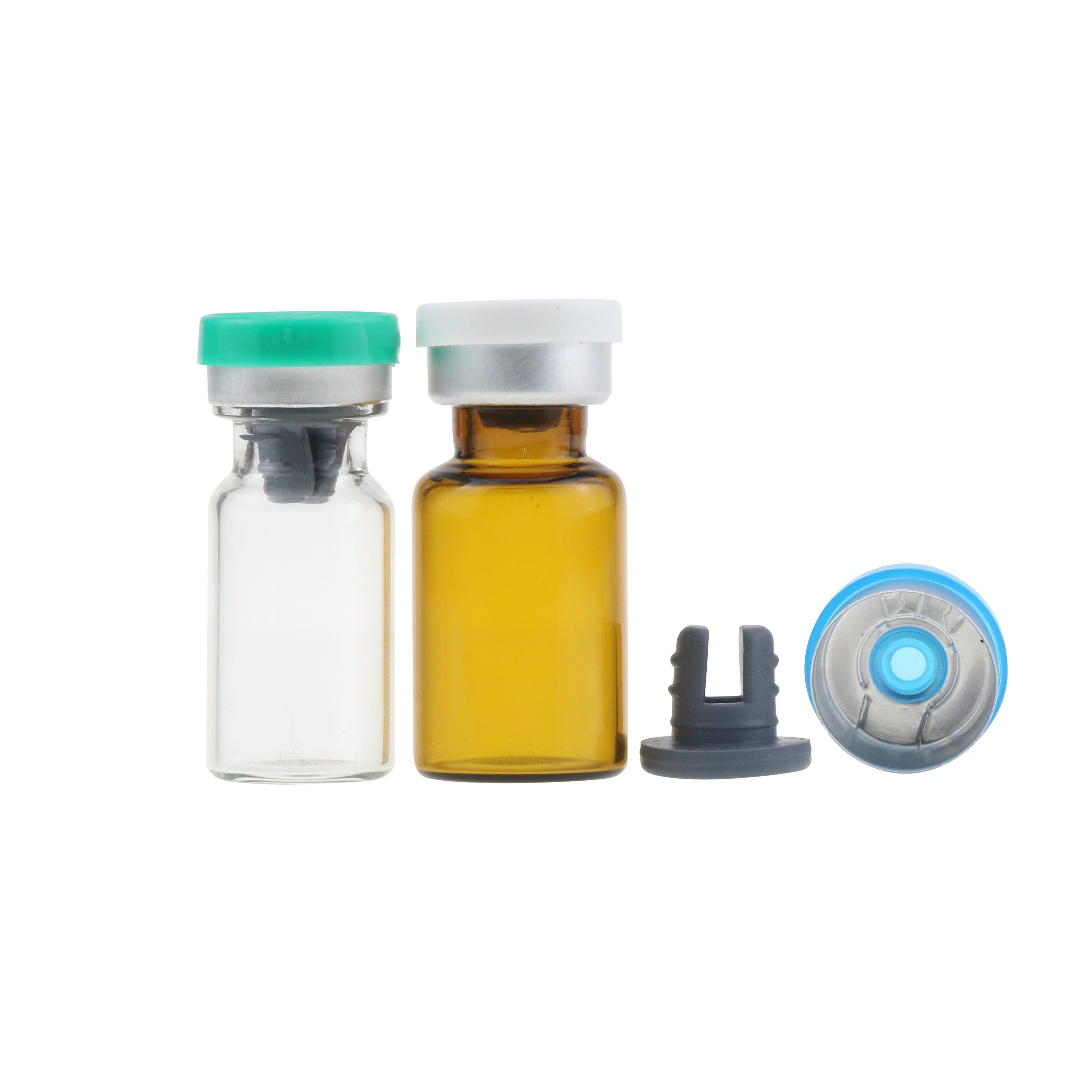 Mini pill test tube glass bottle vial penicillin essential oil jar with rubber stopper and rubber stopper