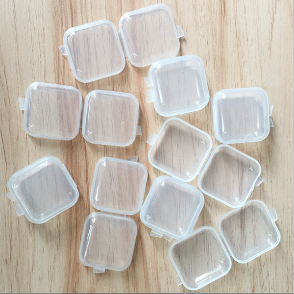 Mini plastic square Storage Box for Fish hook, earplug box, Jewelry Capsule box