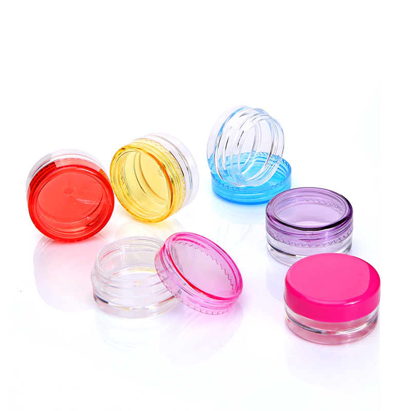 Mini round clear 2g 3g 5g 10g 15g 20g eco friendly cosmetic containers plastic cream jars with screw top lids