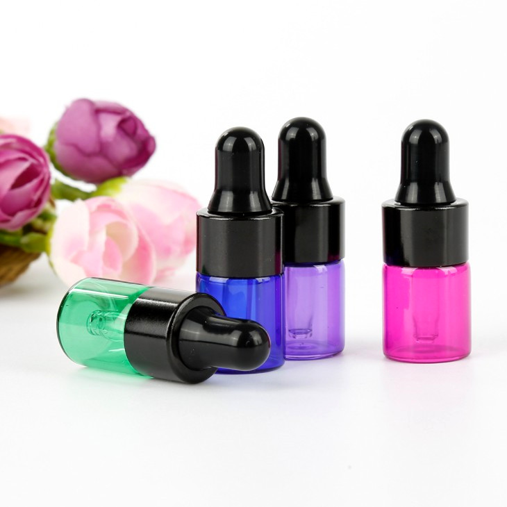 Mini sample glass bottle 1ml 2ml 3ml 5 ml clear amber brown glass dropper bottles vials small sample bottle