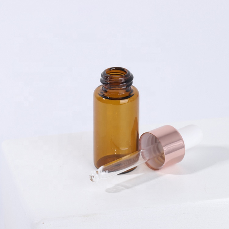 Mini sample vials amber clear glass dropper bottle 1ml 2ml 3ml 5ml for essential oil