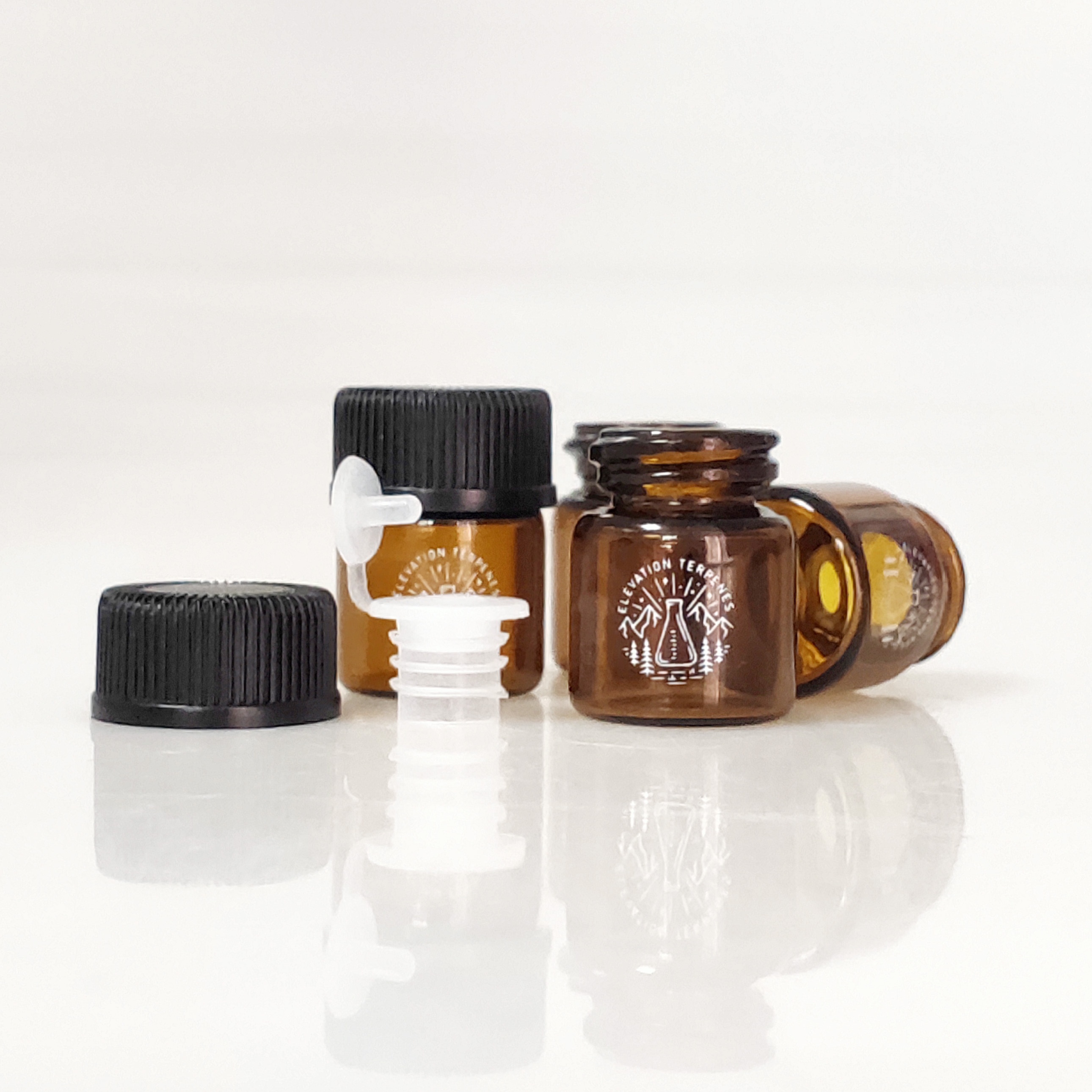 Mini sample vials clear amber glass blue dropper bottle 1ml 2ml 3ml 5ml for essential oil