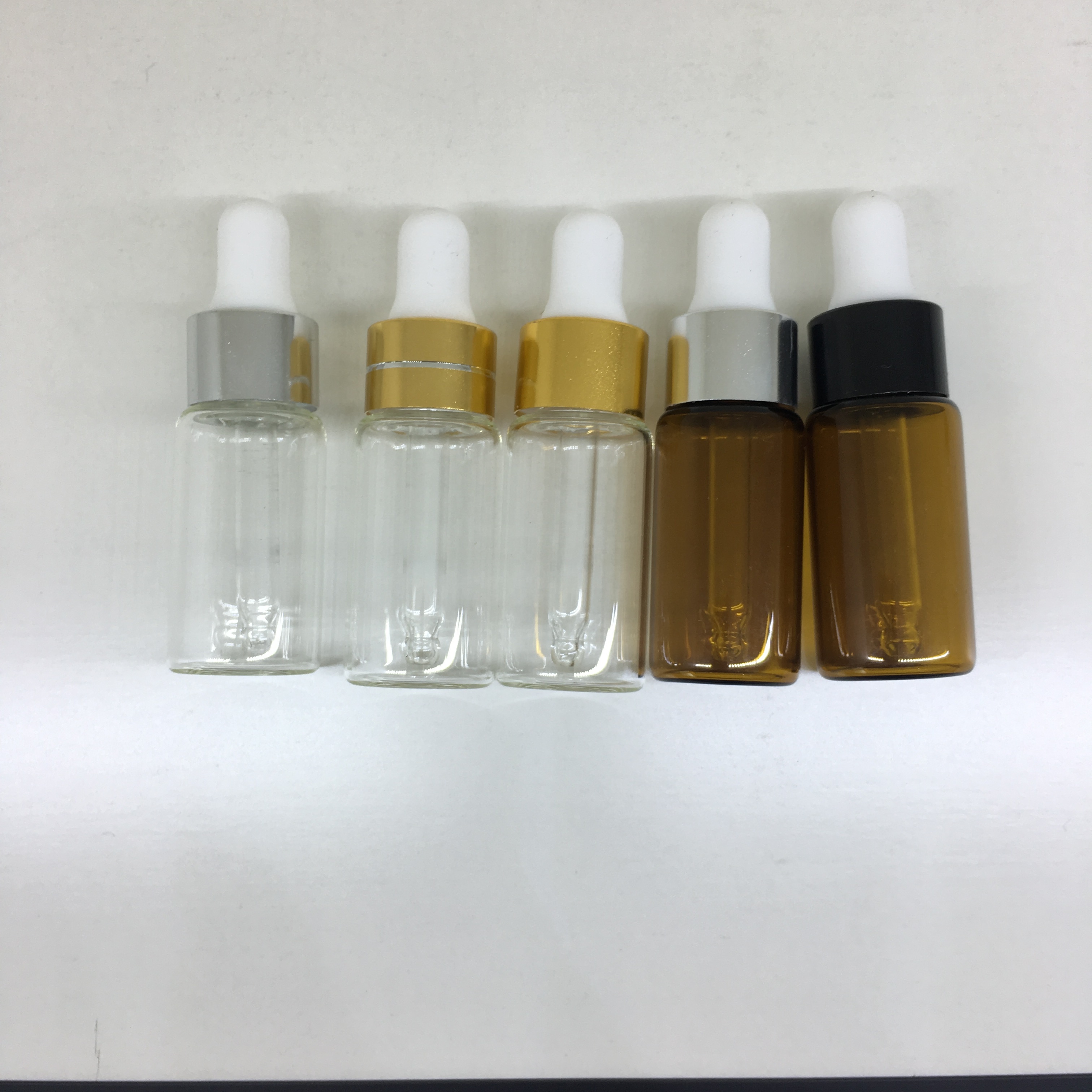Mini sample vials glass vial with dropper 1ml 2ml3ml 5ml essential oil glass dropper bottle