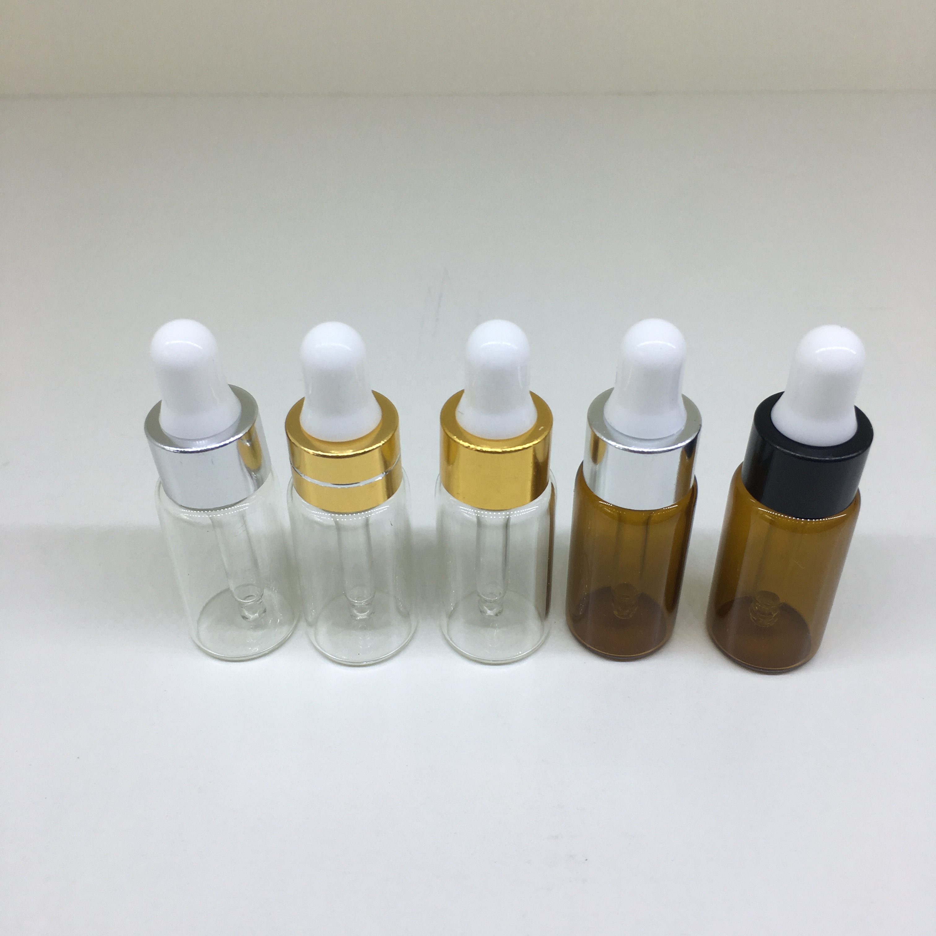 Mini sample vials glass vial with dropper 1ml 2ml3ml 5ml essential oil glass dropper bottle
