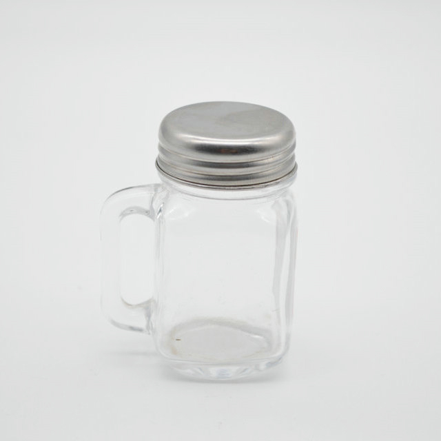 Mini size 40ml glass mason spice handle jar seasoning shaker glass bottlel for kitchen