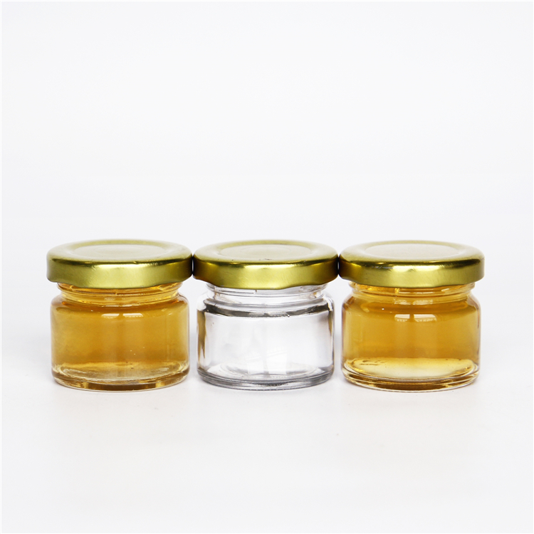 Mini size 50ml Round Glass Jar For Shots Spirits Packing Small Glass Jar With  Metal Lids