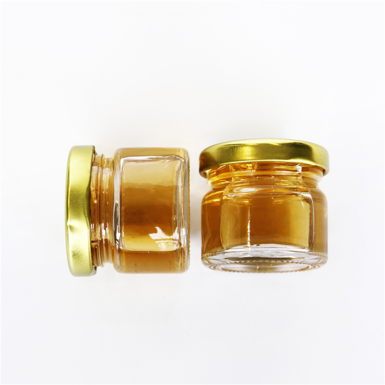 Mini size 50ml Round Glass Jar For Shots Spirits Packing Small Glass Jar With Metal Lids