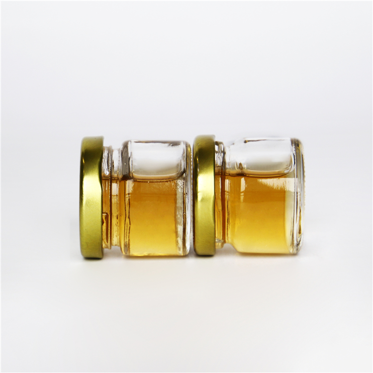 Mini size 50ml Round Glass Jar For Shots Spirits Packing Small Glass Jar With Metal Lids