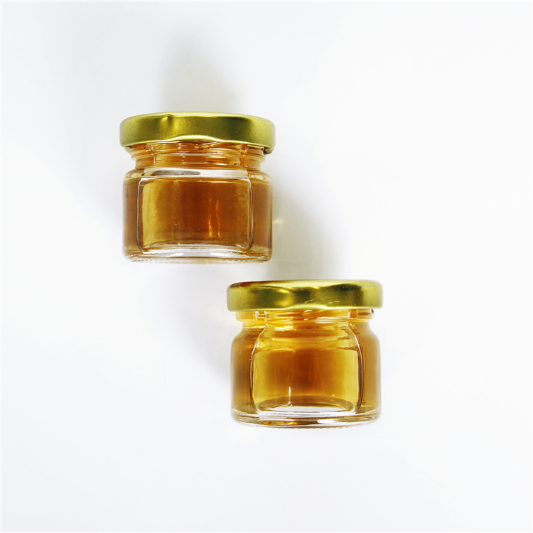 Mini size 50ml Round Glass Jar For Shots Spirits Packing Small Glass Jar With Metal Lids