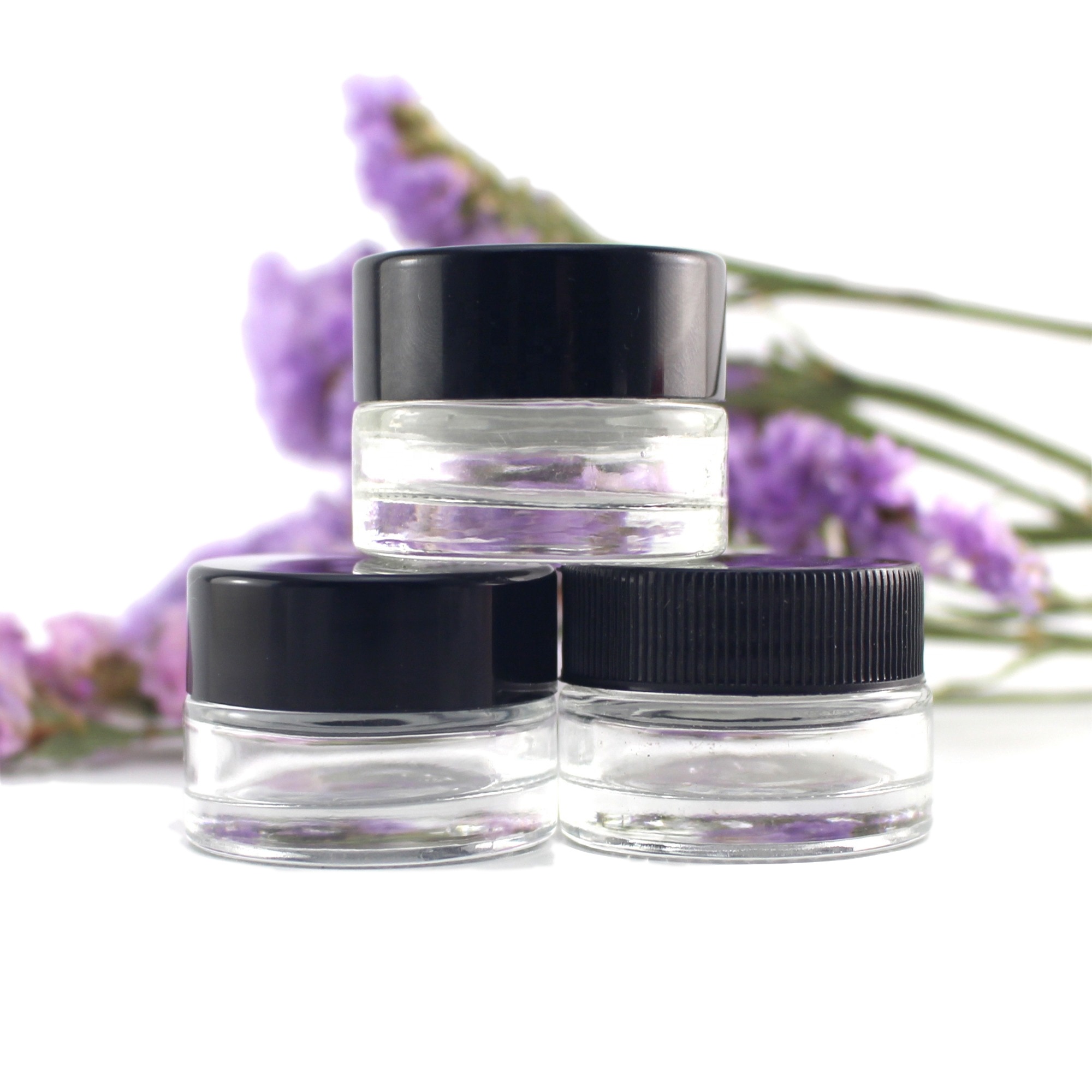 Mini size eye cream use 5ml cosmetic container glass jar empty cream jar wholesale 5g clear frosted glass jar with white lid