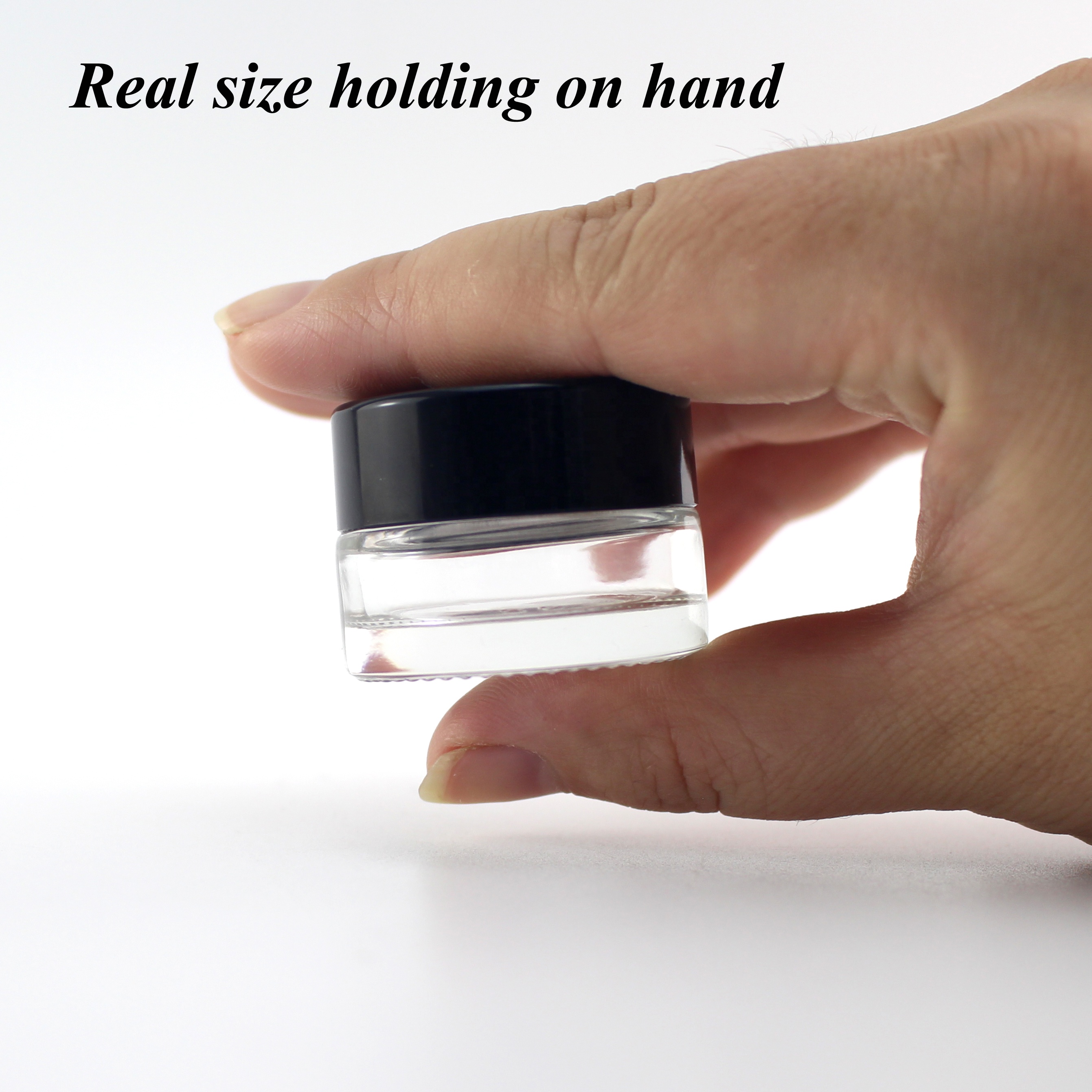 Mini size eye cream use 5ml cosmetic container glass jar empty cream jar wholesale 5g clear frosted glass jar with white lid
