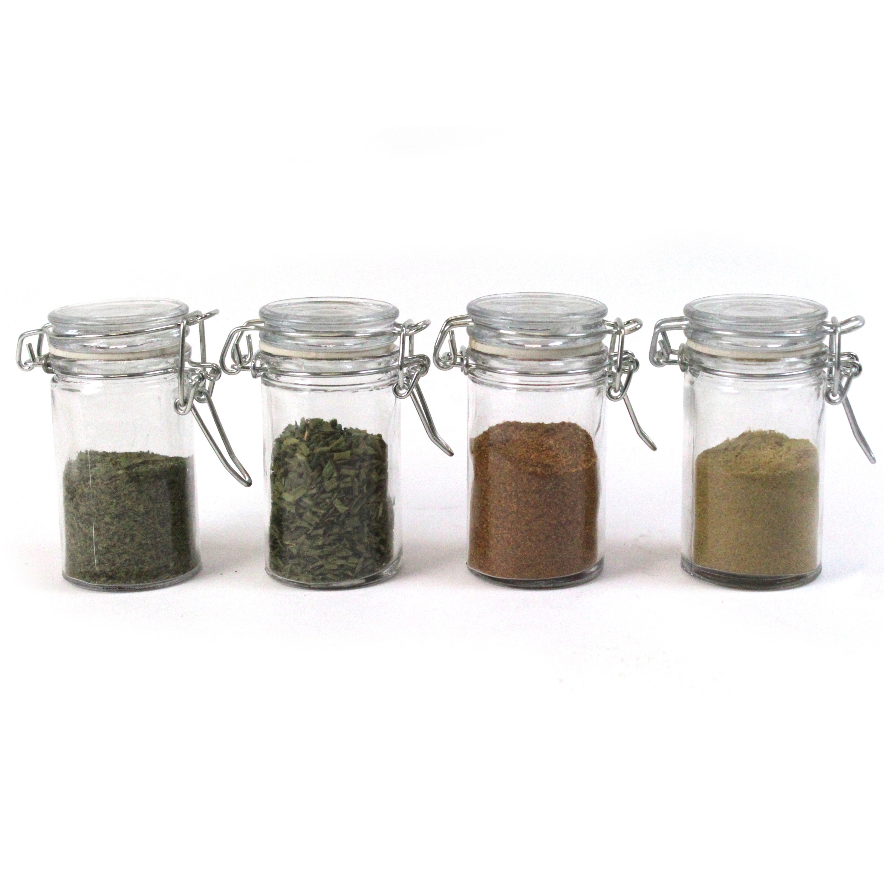 Mini square 4oz 100g glass spice jar with lid