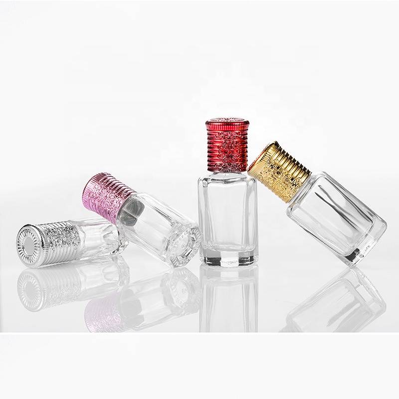 Mini star clear high quality metal screw cap roll ball glass essential oil bottles
