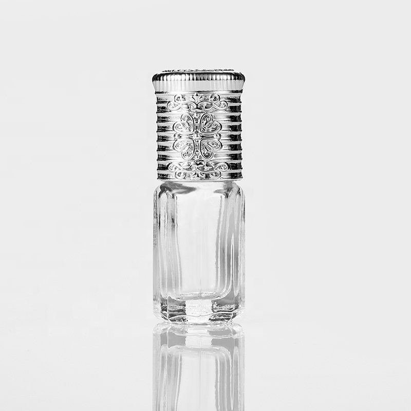 Mini star clear high quality metal screw cap roll ball glass essential oil bottles