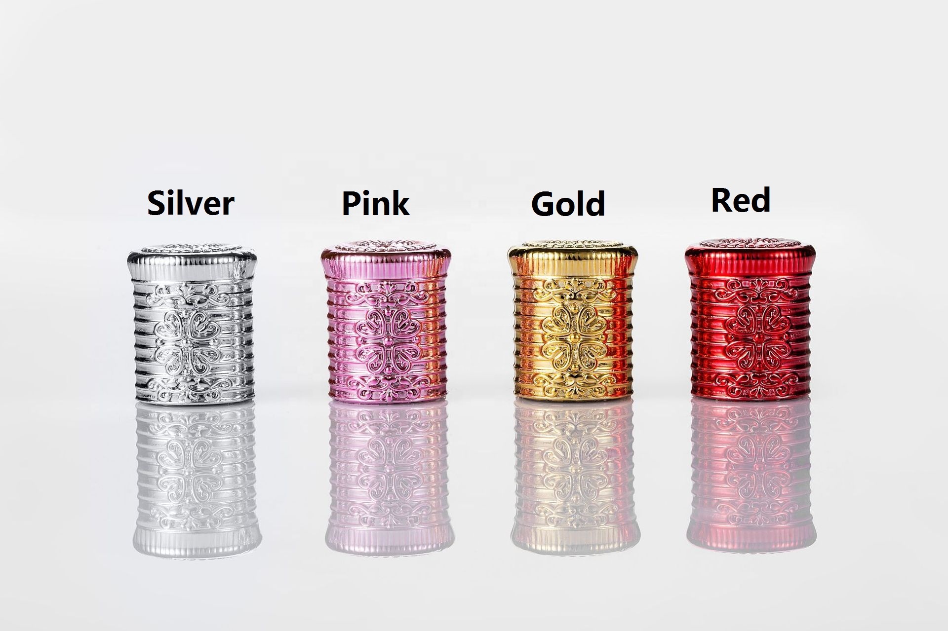 Mini star clear high quality metal screw cap roll ball glass essential oil bottles