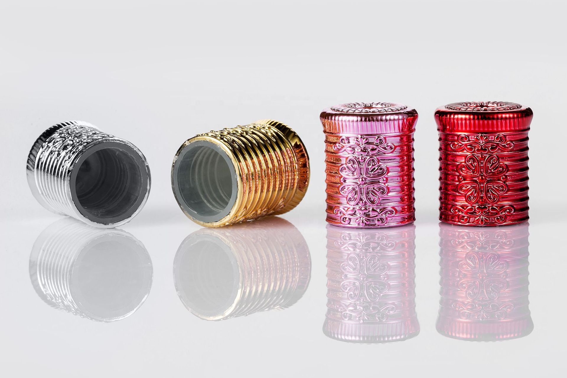 Mini star clear high quality metal screw cap roll ball glass essential oil bottles