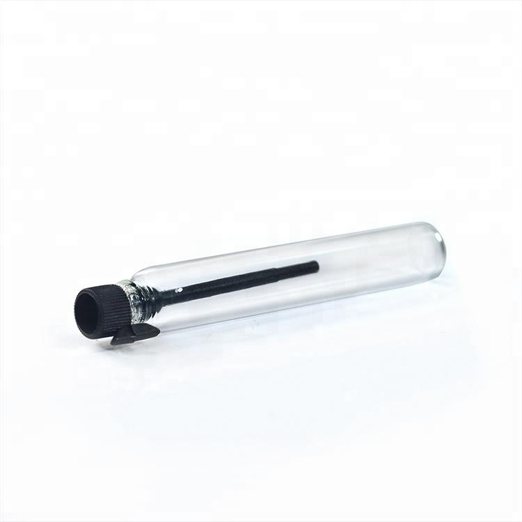 Mini travel packaging 1ml 2ml 3ml glass perfume bottle with black cap