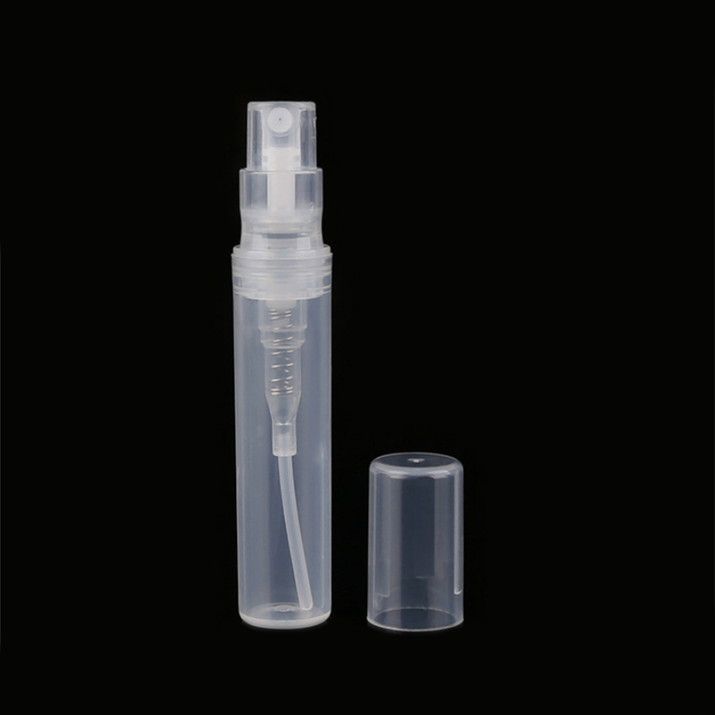 Mini travel sample packaging 2ml 3ml 4ml 5ml refillable plastic perfume spray bottle