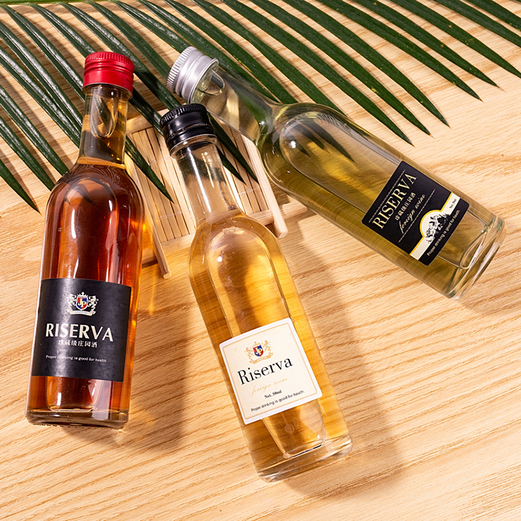 Miniature mini glass wine bottles round empty 100ml glass whisky, liquor alcohol spirits wine bottles with screw lid
