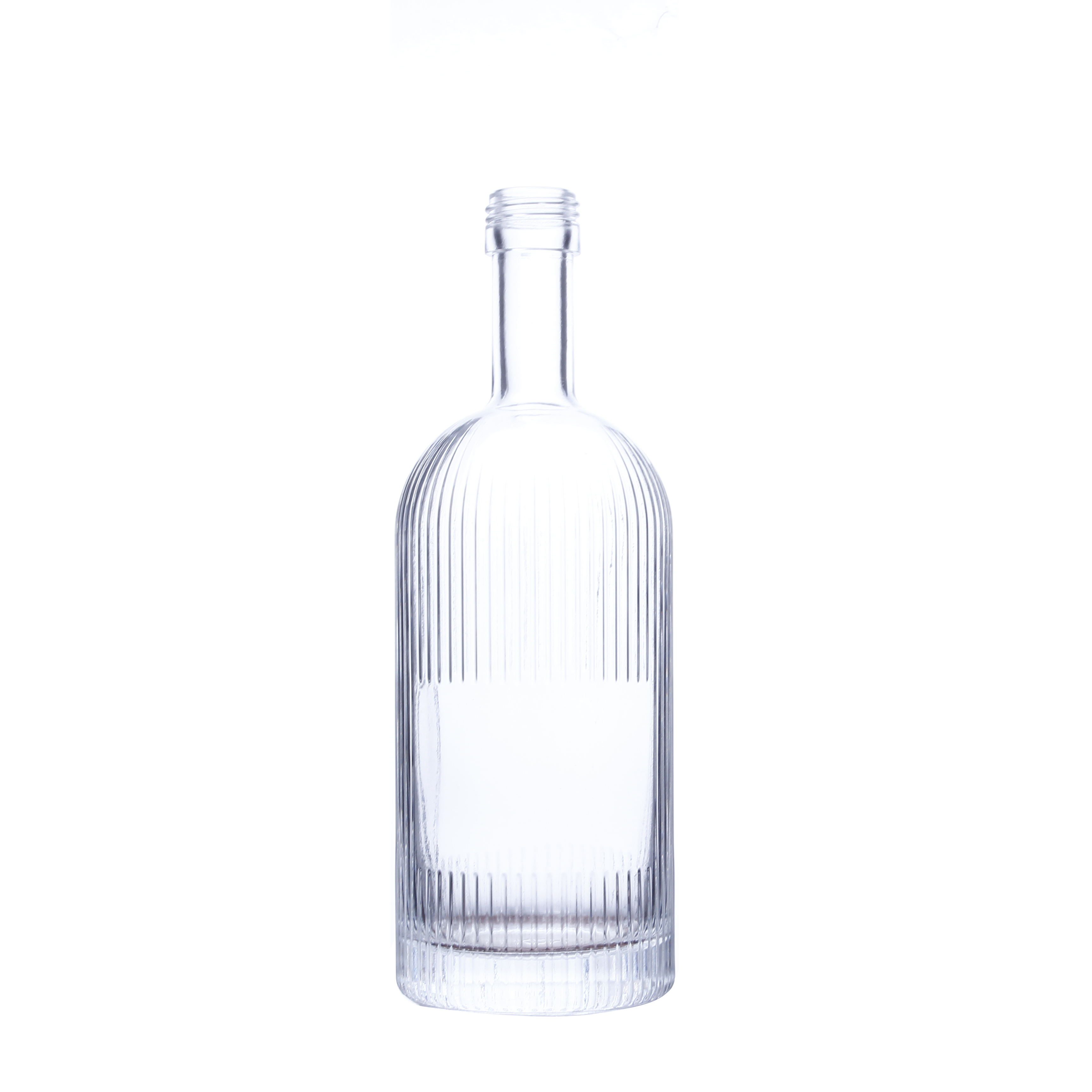 Mocale 16oz Glass Bottles Blandy Nordic Heavy Base Ribbed Glass Liquor Bottle with T-Top Synthetic Cork