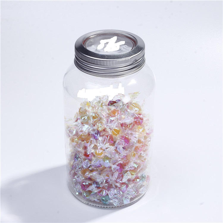 Mocale Big Candy Storage Glass Jar 350 ml Airtight Embossed Glass Jam Pickle Jars with Two Pieces Lids