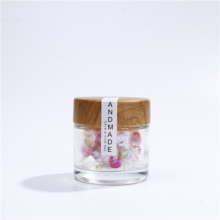 Mocale factory refilled cosmetics glass cream storage jar small crafts candy gifts jar with label bamboo lid