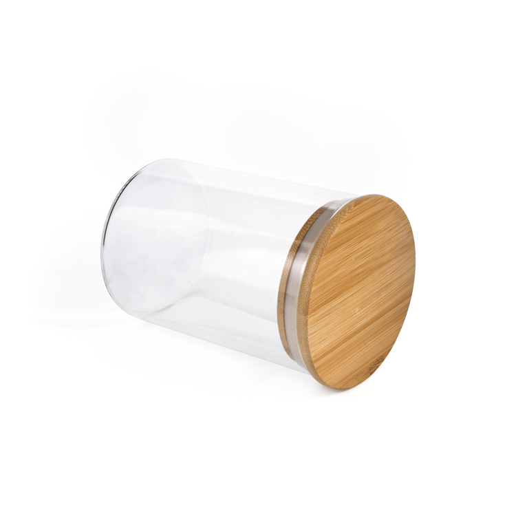 Modern 120 150 200 250 ml heat proof containers wide mouth tea storage borosilicate glass jars with airtight bamboo lid