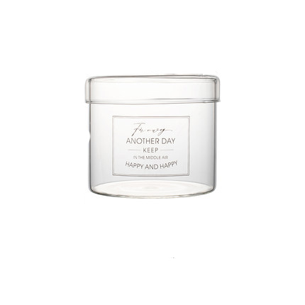 Modern 24oz gold words yogurt storage glass jar with glass lid