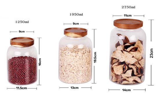Modern Design Transparent Glass Food Storage Jars Food Storage Containers Glass Enlarged Thickened With Sealed Lid To Store Food