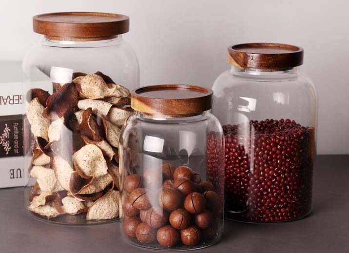 Modern Design Transparent Glass Food Storage Jars Food Storage Containers Glass Enlarged Thickened With Sealed Lid To Store Food