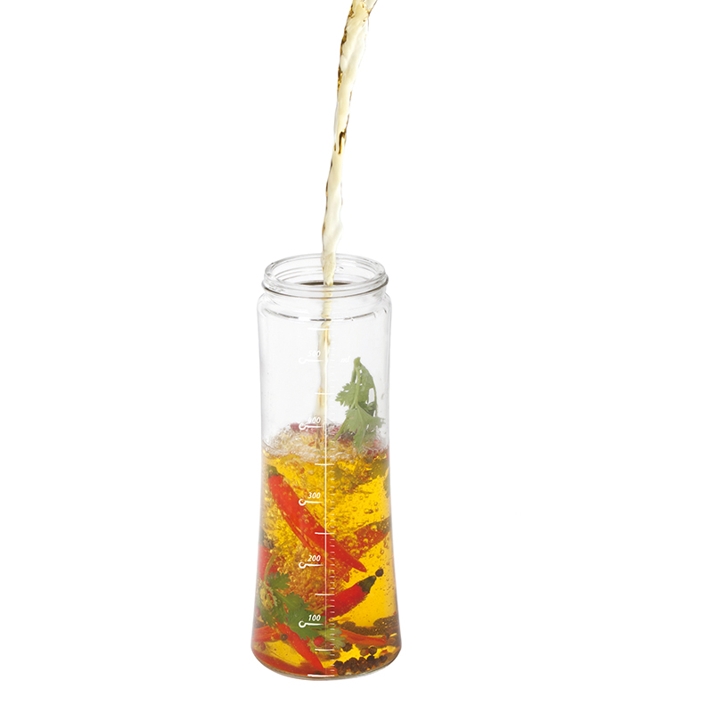 Modern Glass Olive Oil and Vinegar Dispenser, Wide Opening for Easy Refill and Cleaning, BPA Free Pouring Spouts, 18 Oz