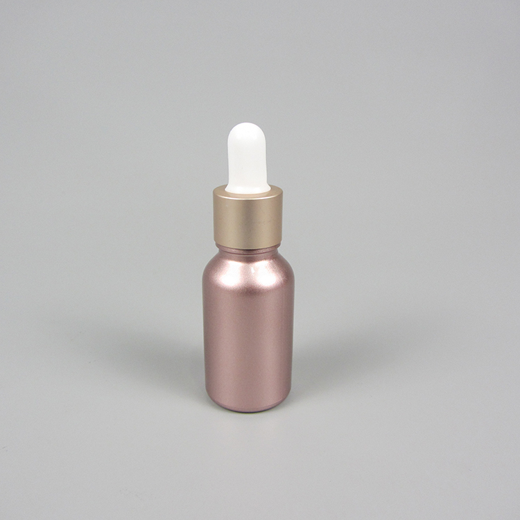 Moq 100pcs 10ml 15ml 30ml Luxury Pink Glass Dropper Bottle Essential Oil Bottles with Gold Collar