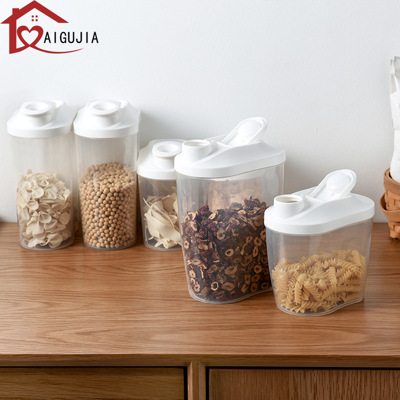 More popular New Design Eco Friendly Kitchen Storage Box Food Container With Lid 1.5L transparent snack jar Storage Tank