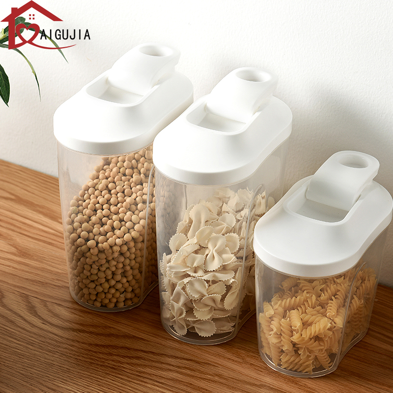 More popular New Design Eco Friendly Kitchen Storage Box Food Container With Lid 1.5L transparent snack jar Storage Tank