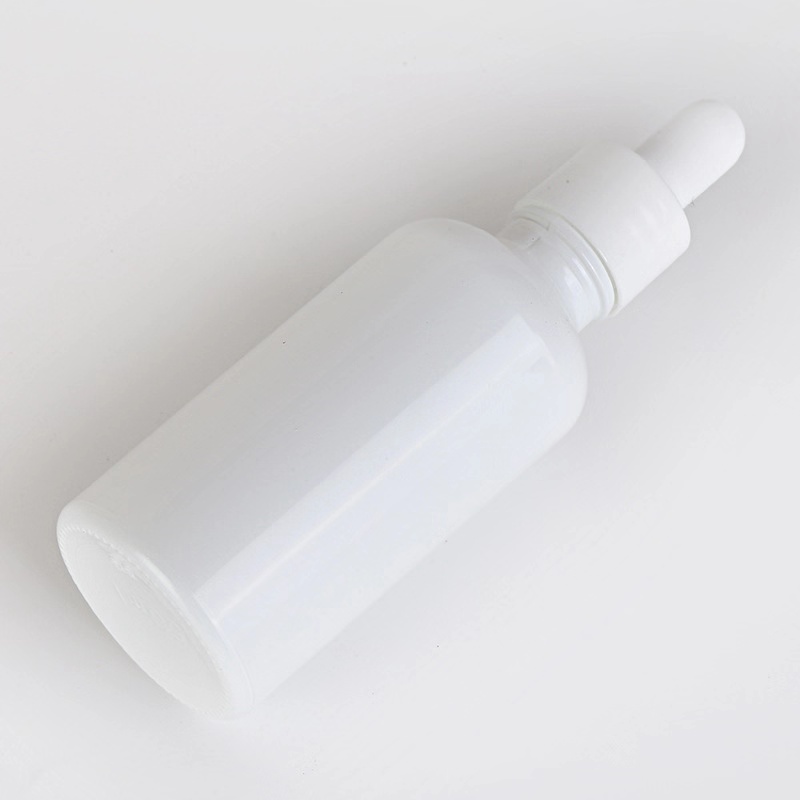 Most popular 10ml white boston round glass essential oil dropper bottle, 30ml colorful cap essential oil glass bottle