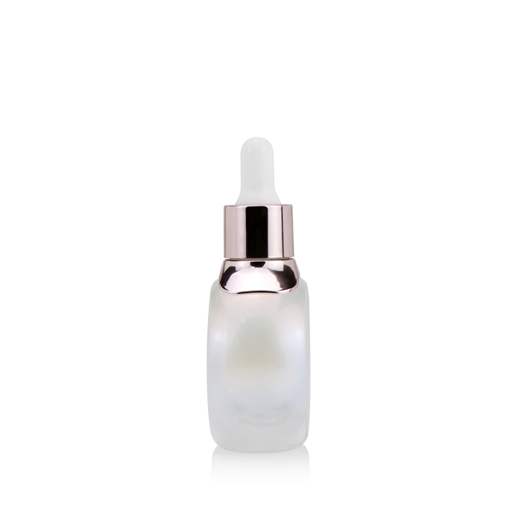 Most popular free sample 30ml 50ml 1oz white Multicolor unique flat round transparent dropper bottle cosmetic containers