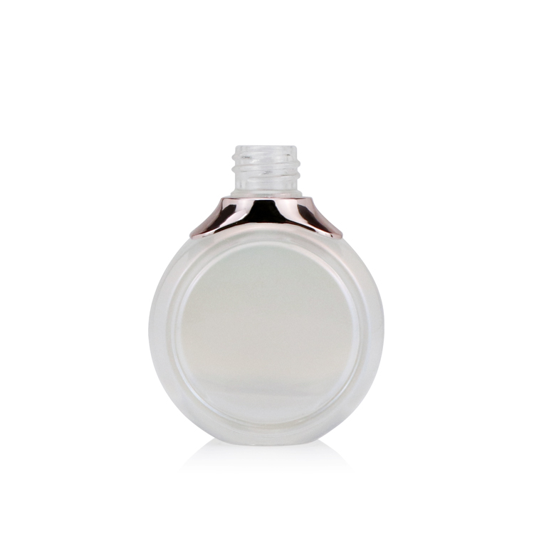 Most popular free sample 30ml 50ml 1oz white Multicolor unique flat round transparent dropper bottle cosmetic containers