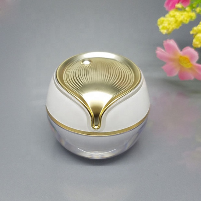 Most popular products 10g Ball shape plastic Acrylic Cosmetic Cream Jar for skin care packaging white black gold color select