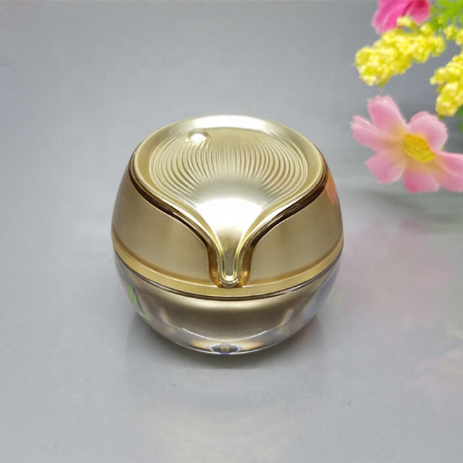 Most popular products 10g Ball shape plastic Acrylic Cosmetic Cream Jar for skin care packaging white black gold color select