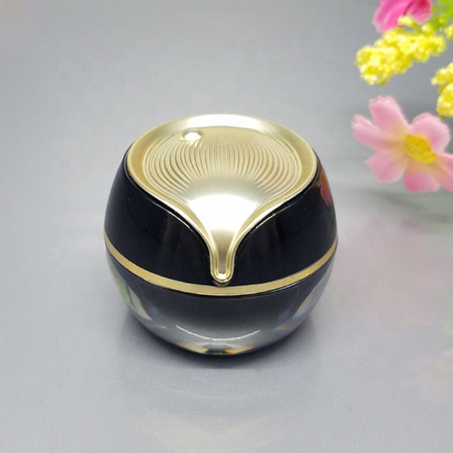 Most popular products 10g Ball shape plastic Acrylic Cosmetic Cream Jar for skin care packaging white black gold color select